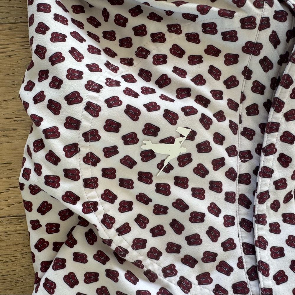 Men's Polka Dot Polo Shirt - Black and White - Picture 8 of 9